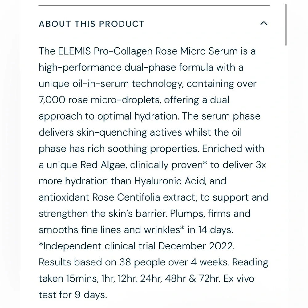 🌸 ELEMIS PRO-COLLAGEN ROSE MICRO SERUM - Picture 10 of 13